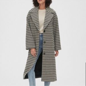 Gap checkered plaid overcoat